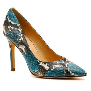 Botkier Marci Leather Snake-Print Stiletto Pumps, Size 6M